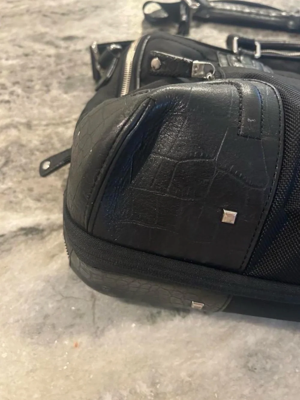 Tumi Black Nylon Laptop Bag with Leather Accents